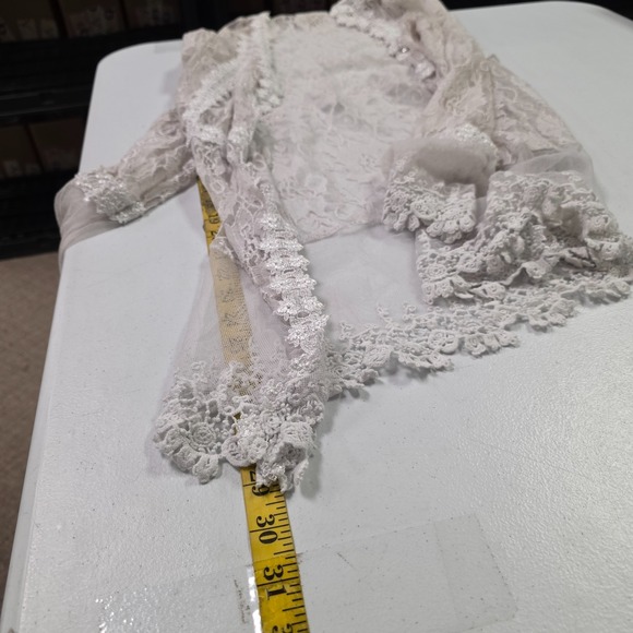 Passion Concept Womens Boho Lacey Open Kimono Top Size M Off White Festival - Picture 8 of 10